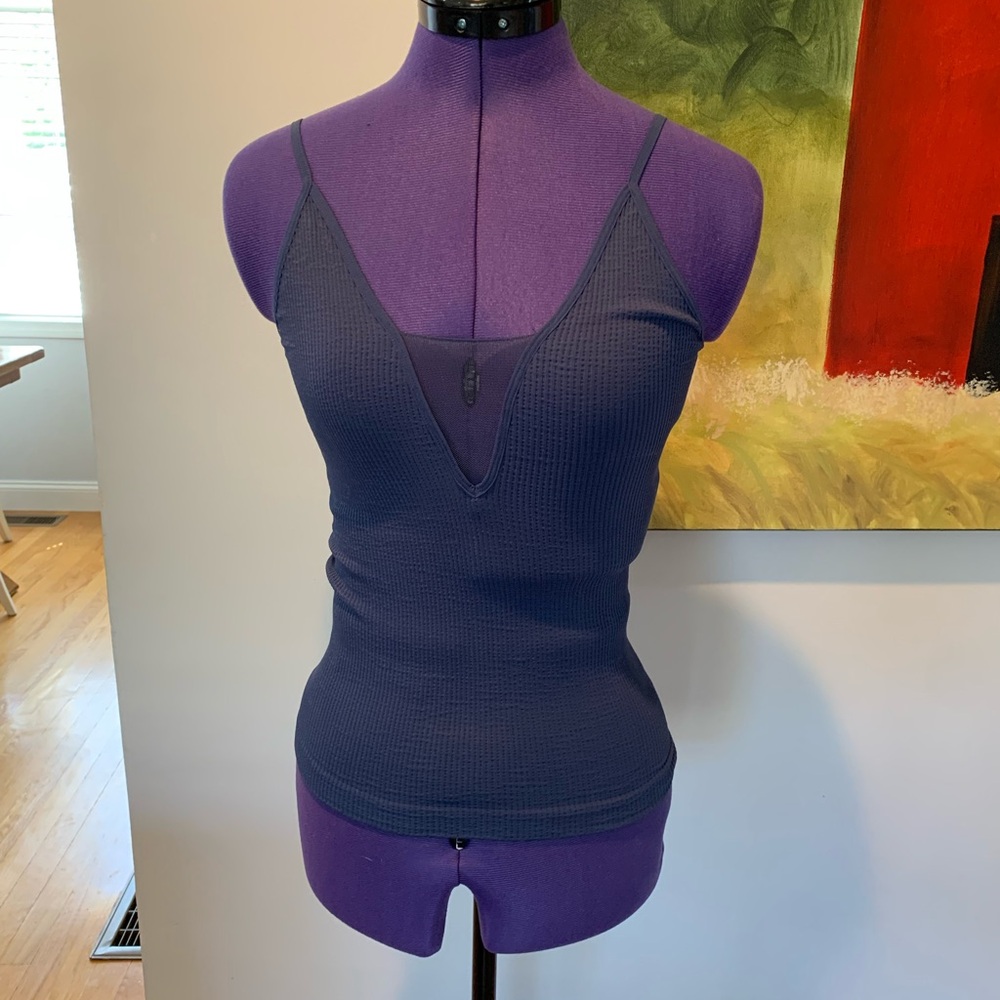 Free People Tank with Adjustable Straps and Mesh V - 92% Nylon and 8% Spandex
